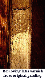 Removing later varnish from original painting