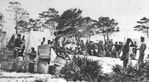A photograph of southern troops in camp near Pensacola in 1861. (Florida State Archives)