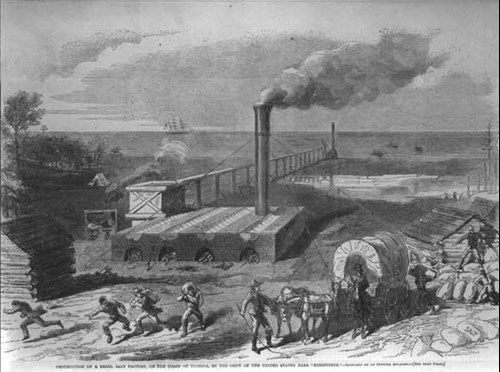 Salt factory on Florida's coast