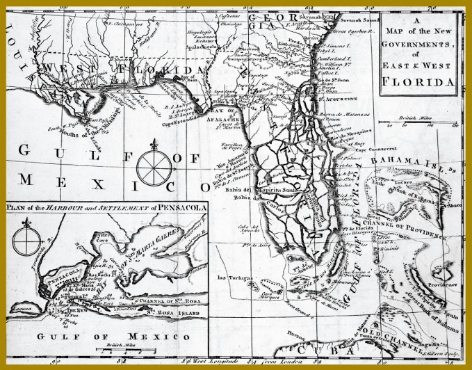 Map from 1763, State Archives of Florida, Florida Memory