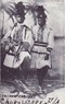 Dave Pool Tiger and Billy Jim posing with a stuffed alligator at 	Chokoloskee, Florida, ca. 1910