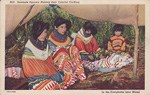 Women making patchwork clothing in the Everglades, 1938