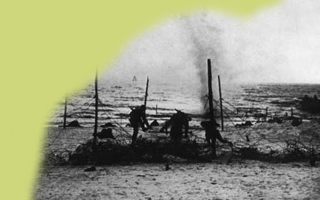 U.S. Army troops practice overcoming beach obstacles at Camp Gordon
Johnston, 1943