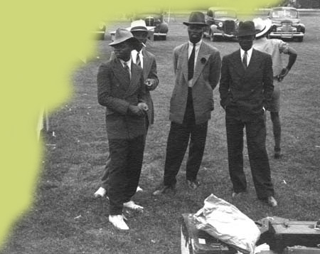 A group of Bahamian men shortly after their arrival in Florida, April 13, 1942 A group of Bahamian men shortly after their arrival in Florida, April 13, 1942