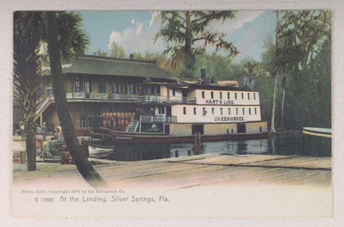 Postcard of the steamboat Okeehumkee at Silver Springs, 1905