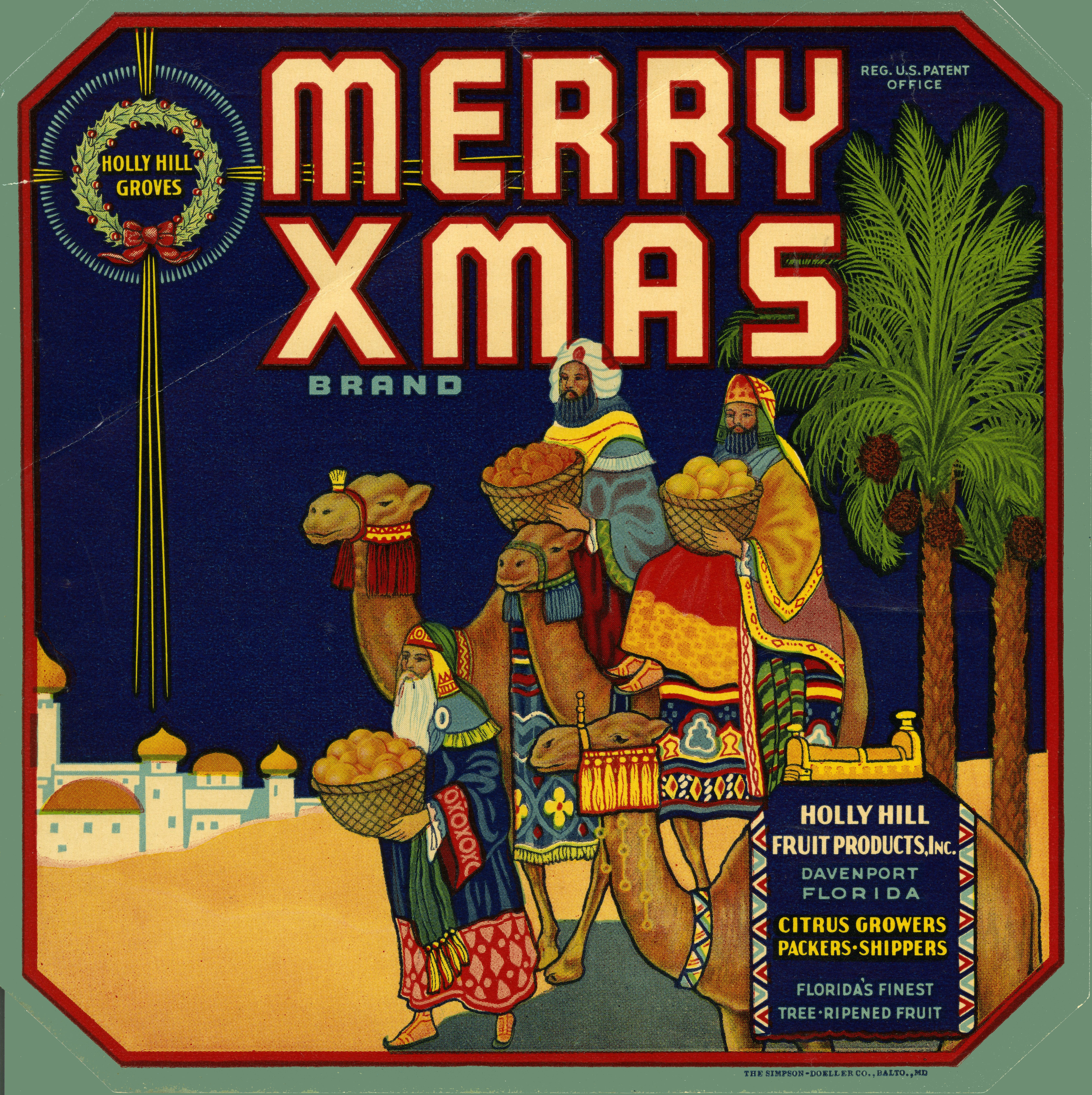 Merry Xmas Brand Citrus Label