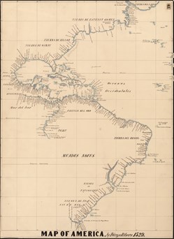 Map of North America, the Caribbean, Central America, and South America