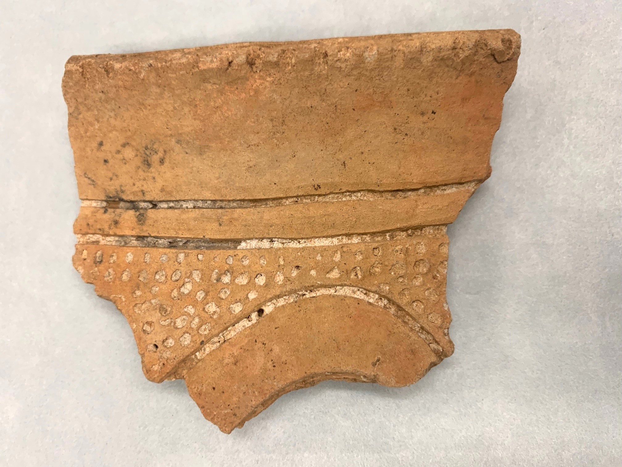 Fort Walton Incised pottery sherd, ca. 1350–1500