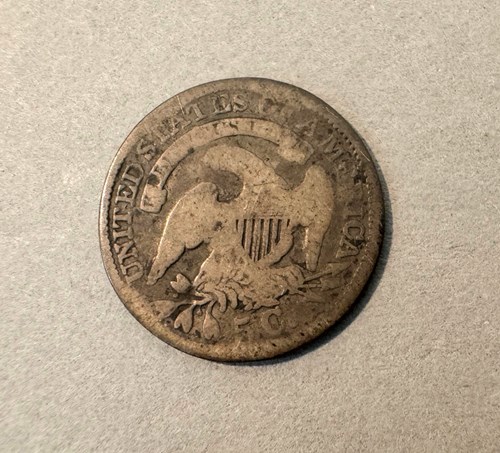 1835 US Capped Bust Half Silver Dime (reverse) Collection of the Museum of Florida History